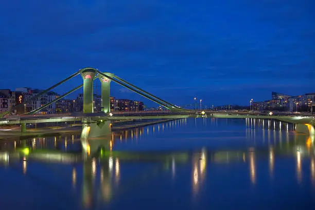 "HDR Photo of a bridge crossing the Main River (Frankfurt am Main, Germany)"