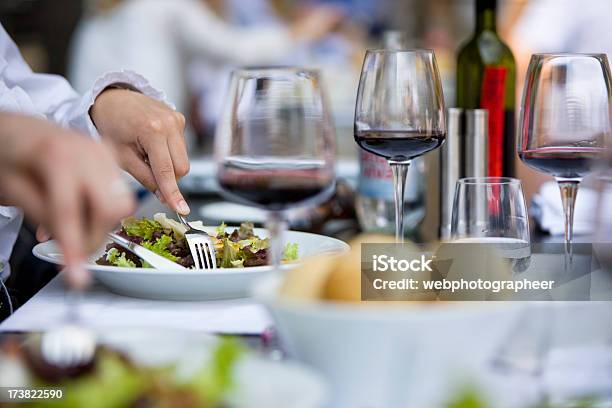 Eating Stock Photo - Download Image Now - Wine, Gourmet, Dinner Party