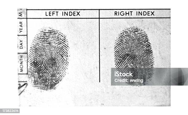 Black And White Fingerprints Stock Photo - Download Image Now - Fingerprint, Police Force, Black And White