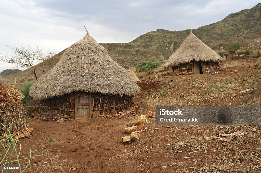 Tradicional alojamentos familiares clássicos na Etiópia - Royalty-free Cabana - Estrutura construída Foto de stock