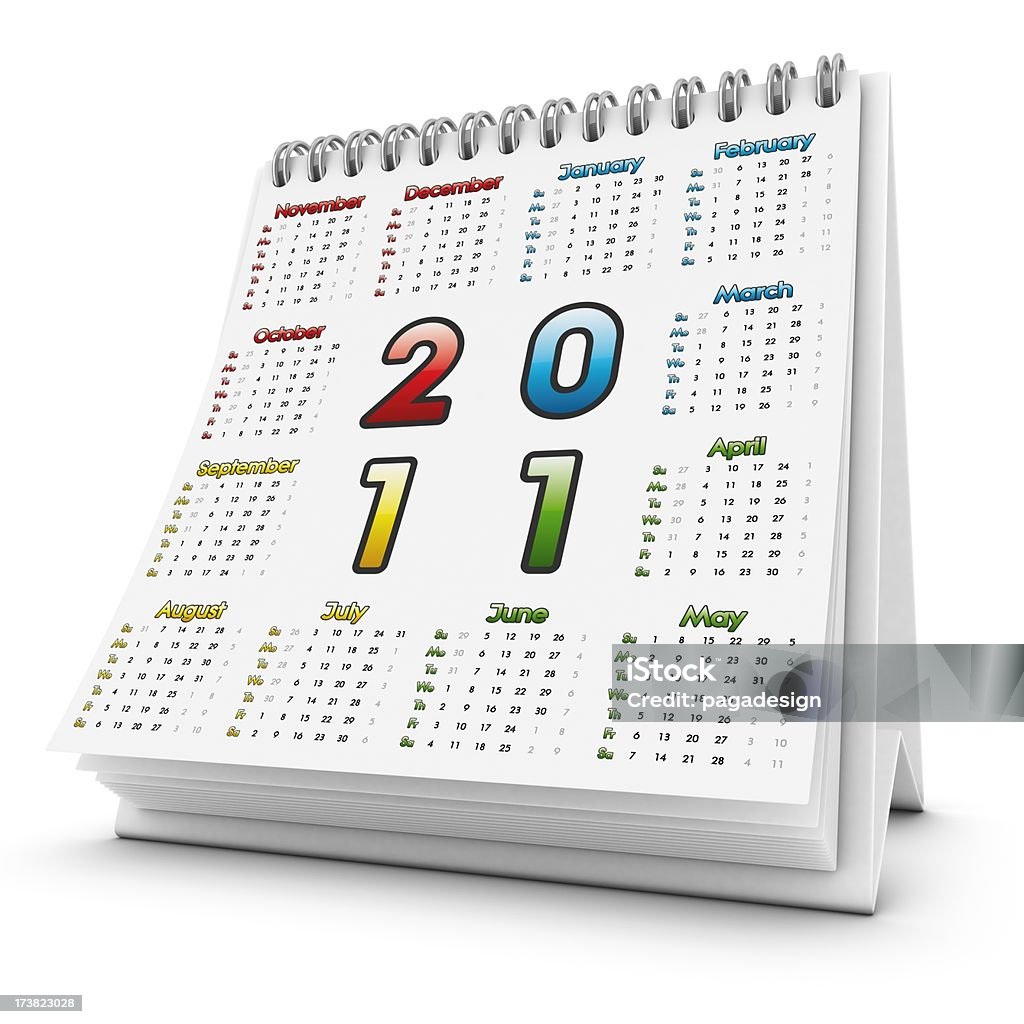 desktop square calendario 2011 - Foto stock royalty-free di Agenda