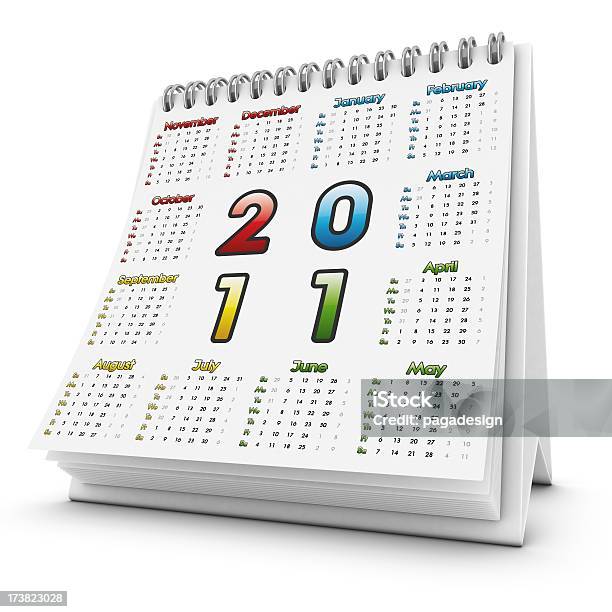 Desktop Square Calendario 2011 - Fotografie stock e altre immagini di Agenda - Agenda, Articolo di cancelleria, Autunno