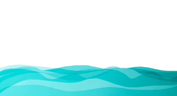 Sea with high waves made by paper with copy space.