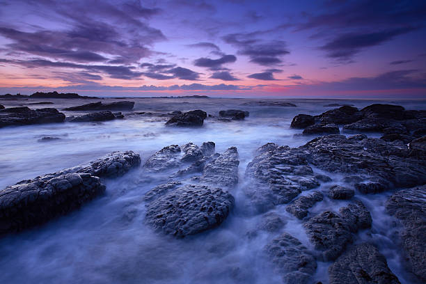 kaikoura coast, neuseeland - marlborough region sunrise new zealand sea stock-fotos und bilder