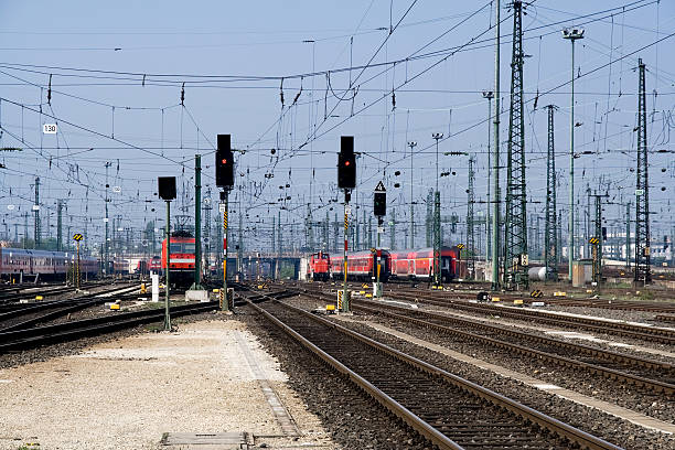istock Rail yard, tracks and trains at Central station Frankfurt 173824096