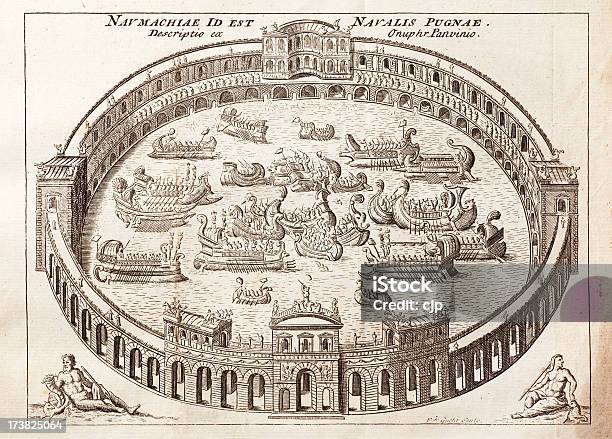 Zalane Rzymski Amfiteatr - Stockowe grafiki wektorowe i więcej obrazów Rzym - Włochy - Rzym - Włochy, Starożytny Rzym, Statek wojskowy