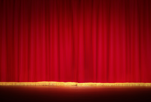 Empty Theatre Stage with Red Curtain. SEE my similar photos here: