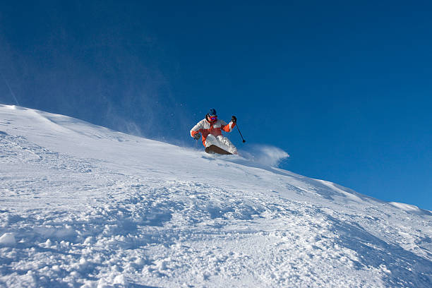 azione di sci - skiing powder snow snow telluride foto e immagini stock