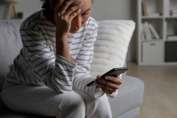 istock Female suffer from mental health problems. 1738268055