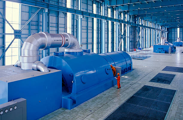 Oil Industry "Power plant, turbine room." turbine stock pictures, royalty-free photos & images