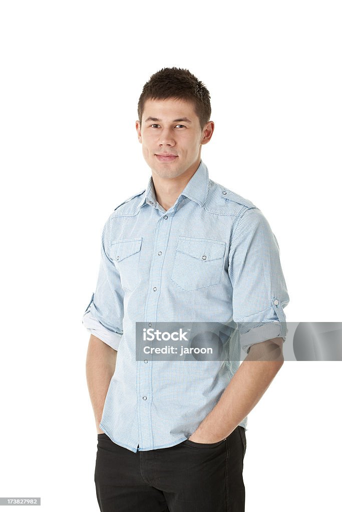 young handsome man standing young handsome man isolated on white 20-24 Years Stock Photo