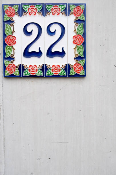 istock house number 22 on wall concrete 173827983