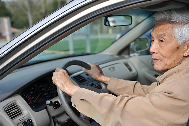 istock Senior Asian Man behind Wheel in Car 173828552