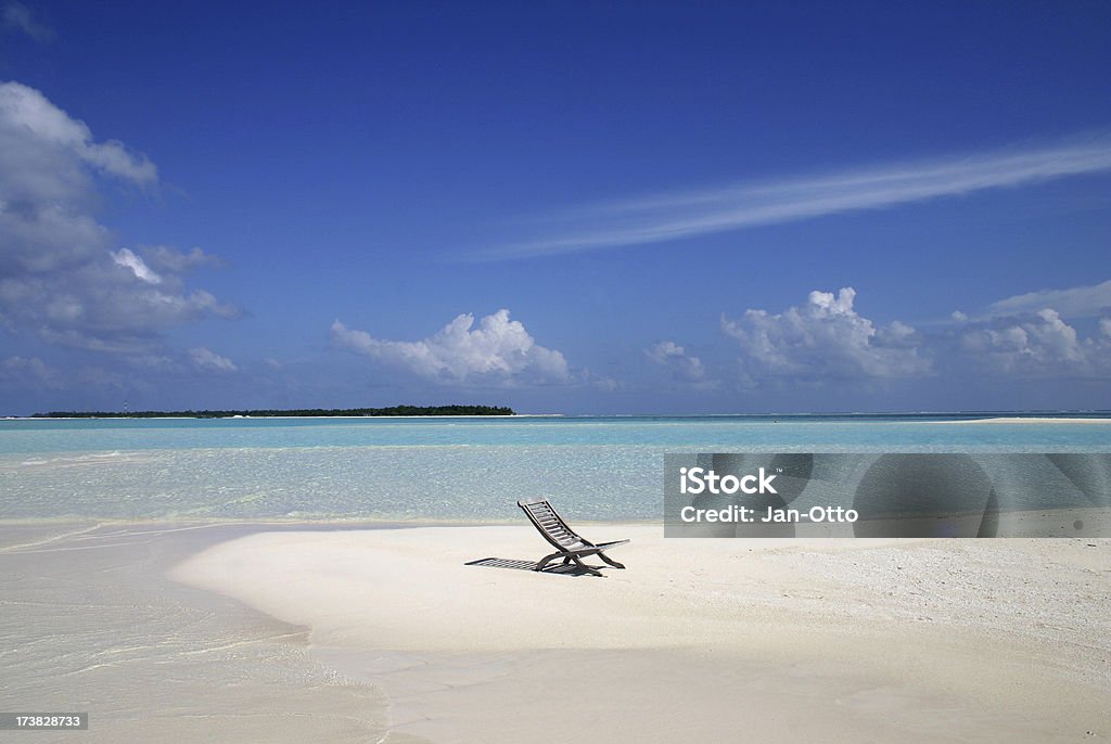 Beachchair auf maldevian beach - Lizenzfrei Insel Stock-Foto