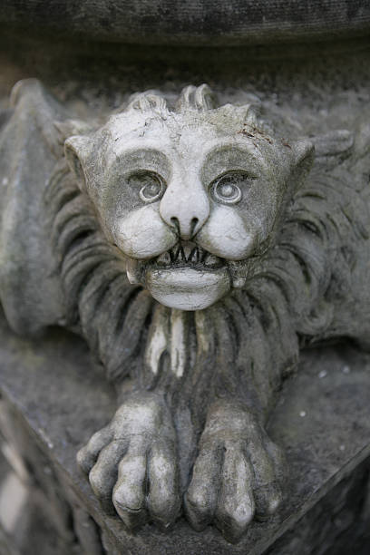 istock Strange animal sculptured in stone column on Lisbon catedral 173829441