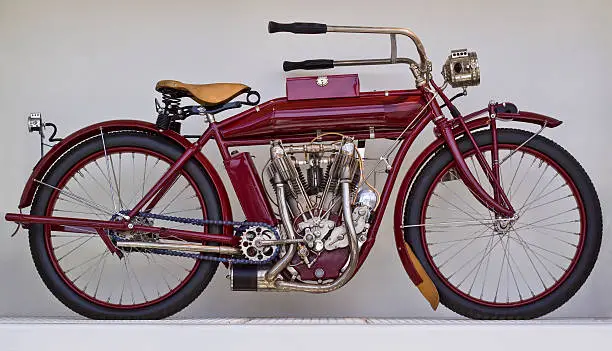 vintage motorcycle with leather seat