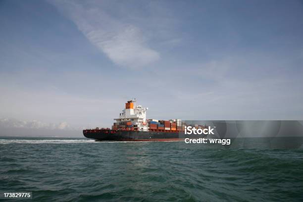 Container Ship At Sea Stock Photo - Download Image Now - Activity, Blue, Business