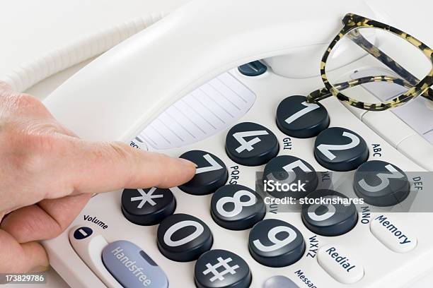Big Button Telephone Stock Photo - Download Image Now - Telephone, Keypad, Large