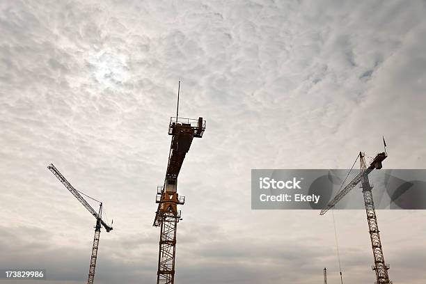 Photo libre de droit de Grues banque d'images et plus d'images libres de droit de Grue - Engin de chantier - Grue - Engin de chantier, Image dépouillée, Acier