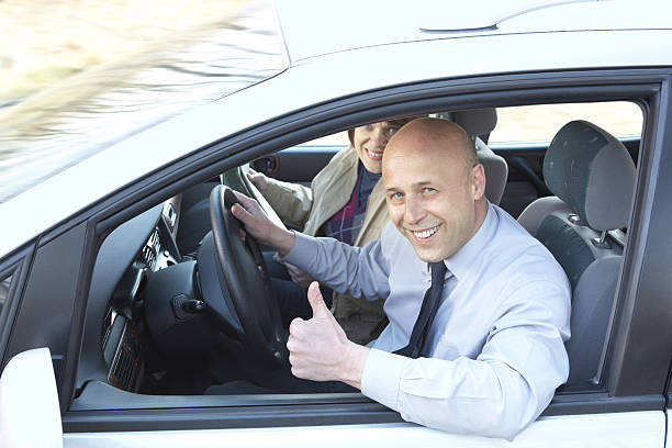 istock Happy mature man in the car 173831626