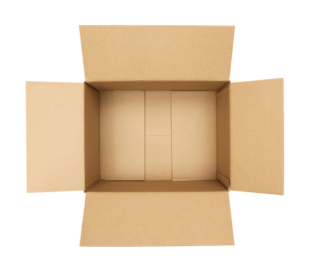 Open cardboard box isolated on white.Please also see my lightbox: