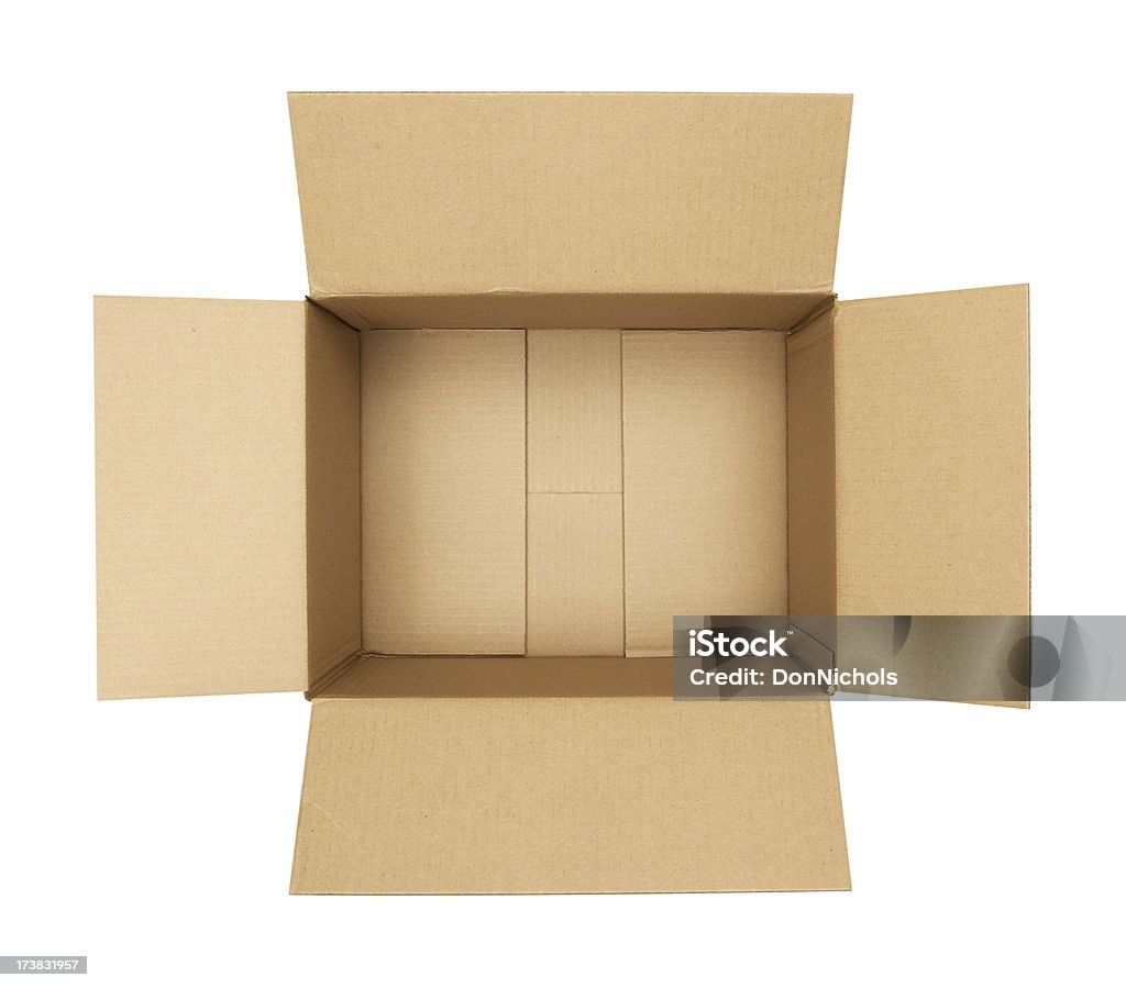 Open Cardboard Box Open cardboard box isolated on white.Please also see my lightbox: Box - Container Stock Photo