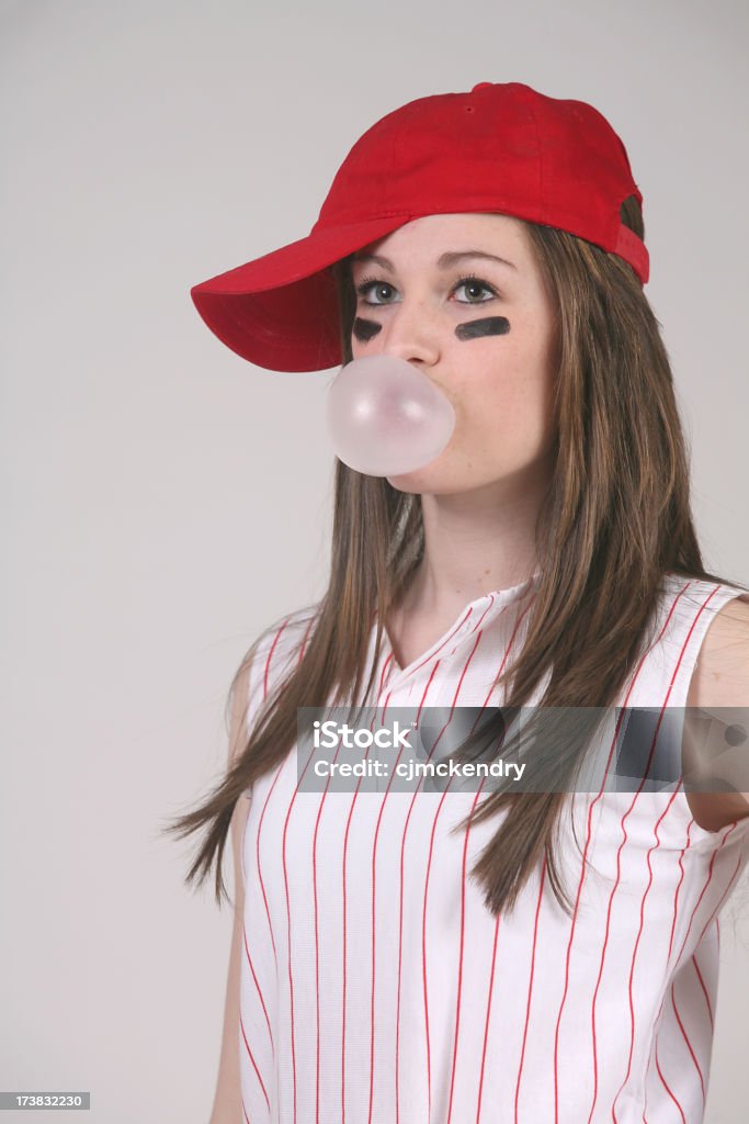 softball-Spieler mit Stil - Lizenzfrei Kaugummi Stock-Foto