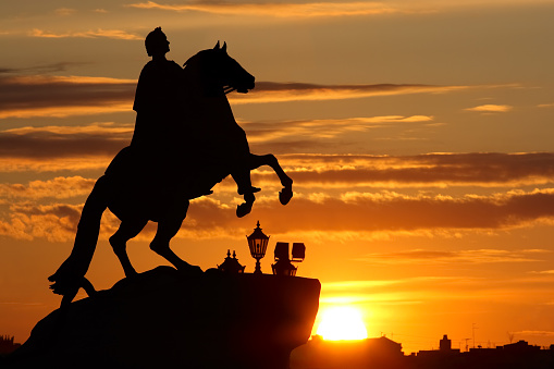 The Bronze Horseman Silhouette (St. Petersburg, Russia)