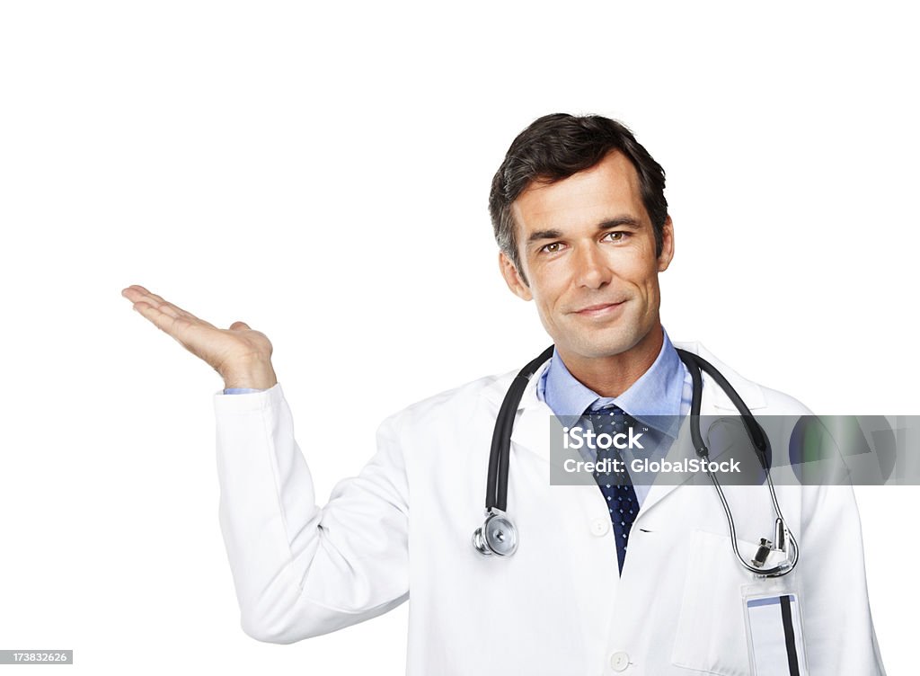 Close-up de um alegre médico balançando um bastão - Foto de stock de Doutor royalty-free
