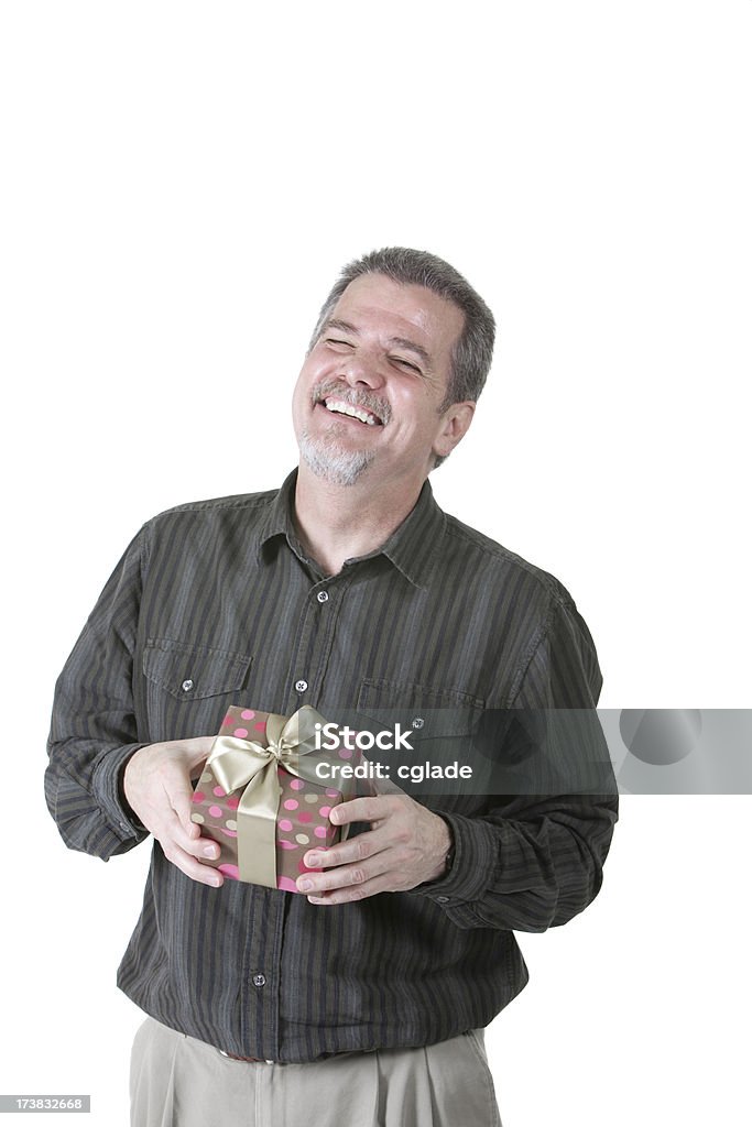 Очень счастливый человек с подарок - Стоковые фото Держать роялти-фри