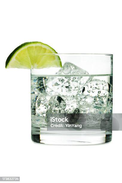 Gin Tonic Cocktail Oder Das Glitzernde Wasser In Glas Mit Zitrone Stockfoto und mehr Bilder von Gin Tonic