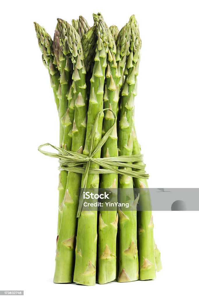 Green Asparagus Vegetable Bundle, Fresh Food Isolated on White Background Subject: A bundle of green asparagus isolated on a white background. Asparagus Stock Photo