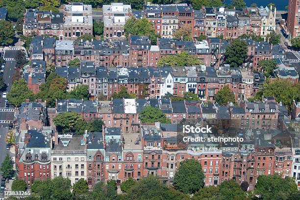 Boston Baía De Back Brownstones - Fotografias de stock e mais imagens de Apartamento - Apartamento, Arenito castanho-avermelhado, Arquitetura