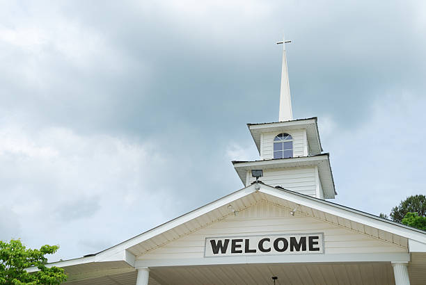 Welcome sign on church