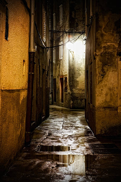 istock Lonely dark alley 173834289