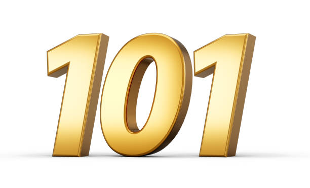 istock 3d number 101 one hundred one Gold text isolated on white background 3d illustration 1738344719