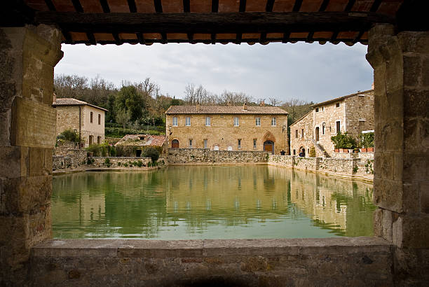 Vignoni Bath, Italy stock photo
