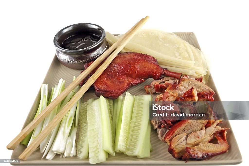 Peking duck help yourself Peking duck a chinese delicacy with pancakes and hoisin sauce Peking Duck - Food Stock Photo