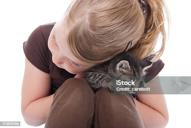 Gattini Carini Serie - Fotografie stock e altre immagini di 6-7 anni - 6-7 anni, Abbracciare una persona, Accarezzare un animale