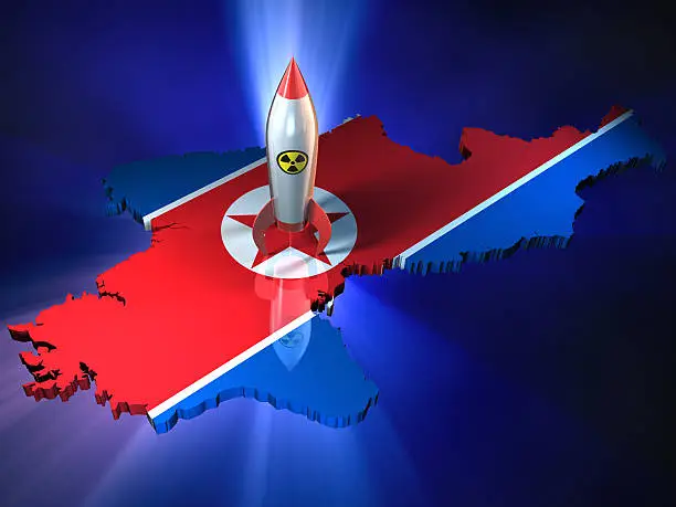 High quality 3d render of North Korea with Nuclear Warhead. Clipping path included.MORE LIKE THIS: