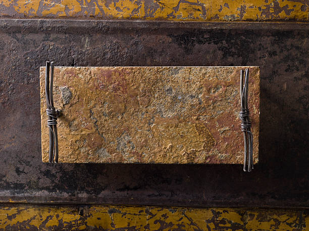 Old Metal Trunk with Stone  (middle) - XXXL stock photo