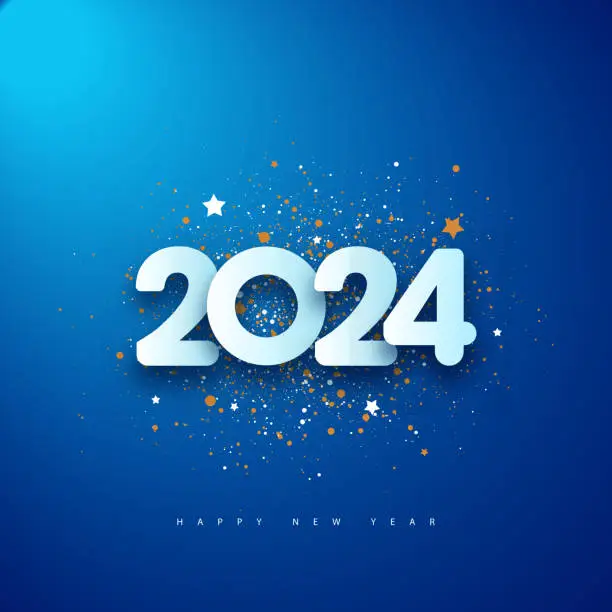 Vector illustration of 2024 Happy New Year Background Design.