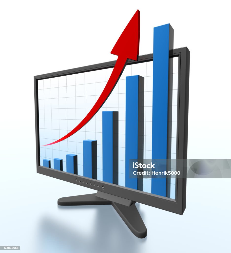 O Monitor com ecrã de gráfico-traçado de Recorte - Royalty-free Apresentação Digital Foto de stock