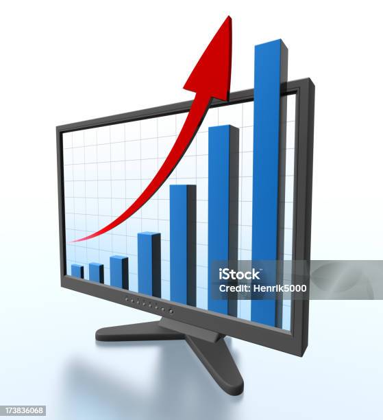 O Monitor Com Ecrã De Gráficotraçado De Recorte - Fotografias de stock e mais imagens de Apresentação Digital - Apresentação Digital, Atividade, Azul