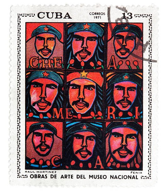 Cuban stamp of Che Guevara stock photo