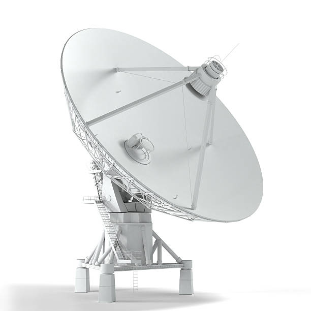 vla-새틀라이트 망원경 흰색 바탕에 그림자와 - radio telescope 뉴스 사진 이미지