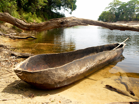 African fishing boat at a river (South Sierra Leone)