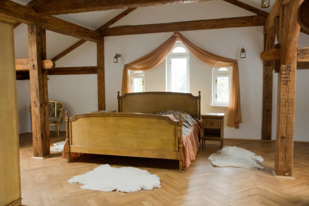 istock Hotel room in old cottage 173837046