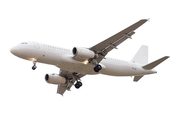 istock Airliner isolated on white in landing configuration Airbus A320 173837147
