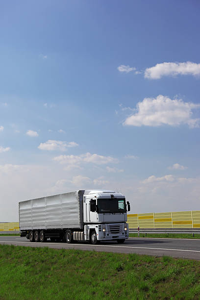 céu de branca camião - target sport car transporter truck driver semi truck imagens e fotografias de stock